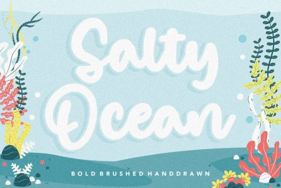 Salty Ocean: A Font with Flowing Elegance for Your Creative Projects